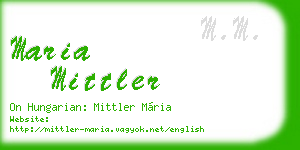 maria mittler business card